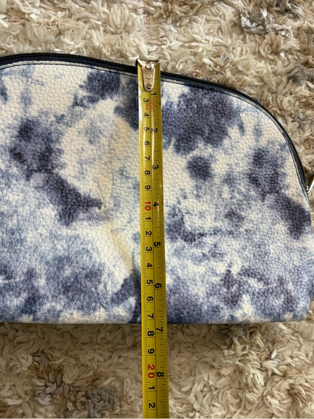 Tie-Dye Navy and White Soft Vinyl Cosmetic Pouch - Picture 6 of 8